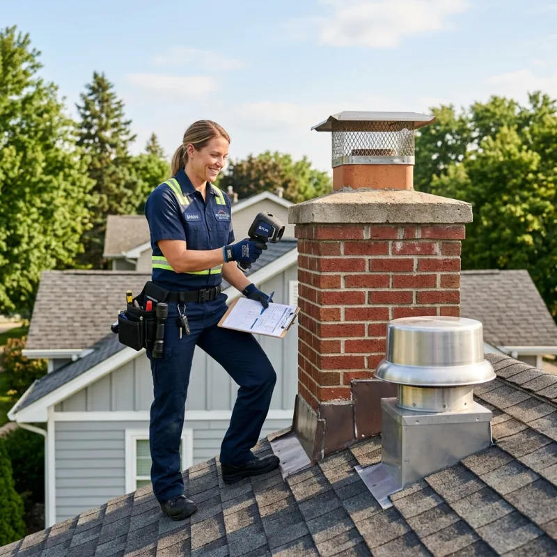 Technician inspecting a Cottles Bridge roof cavity and ductwork for a dead bird